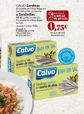 Gadis Calvo sardinas en aceite de oliva bajas en sal o sardinillas en aceite de oliva bajas en sal oferta