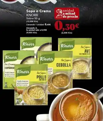 Gadis Sopa o crema knorr sobre oferta
