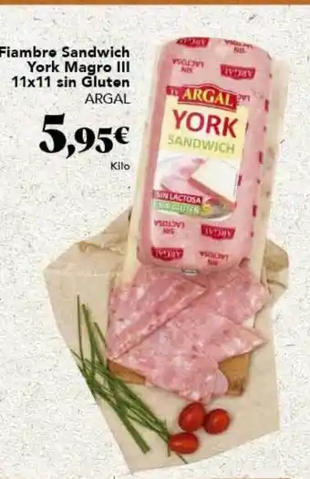 Gadis Fiambre sandwich york margo lll sin gluten argal oferta