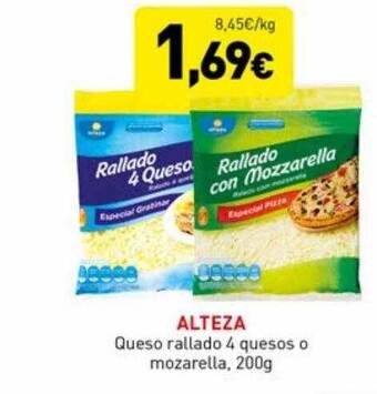 Hiperber Alteza queso rallado 4 quesos o mozarella oferta