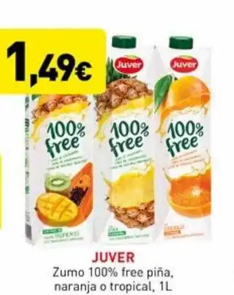 Hiperber Juver zumo 100% free piña naranja o tropical oferta