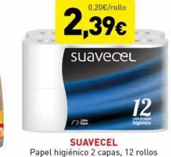 Hiperber Suavecel papel higiénico 2 capas 12 rollos oferta