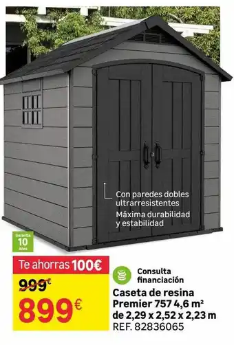 Leroy Merlin Caseta de resina premier 757 4.6 m² de 2.29 x 2.52 x 2.23 m oferta