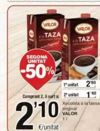 SPAR Fragadis Segona unitat -50% xocolata a la tassa original valor oferta