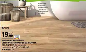 Leroy Merlin Pavimento porcelánico escandinavia honey de 20 x 120 cm artens oferta