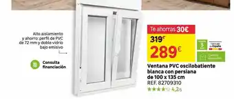 Leroy Merlin Ventana pvc oscilobatiente blanca con persiana de 100 x 135 cm oferta