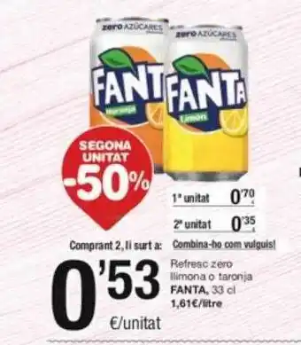 SPAR Fragadis Segona unitat -50% refresc zero llimona o taronja fanta oferta