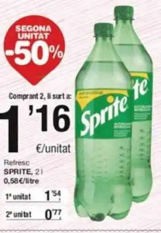 SPAR Fragadis Segona unitat -50% refresc sprite oferta