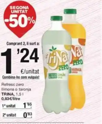 SPAR Fragadis Segona unitat -50% refresc zero llimona o taronja trina oferta