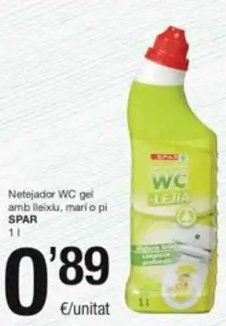 SPAR Fragadis Netejador wc gel amb lleixlu, mari o pi spar oferta