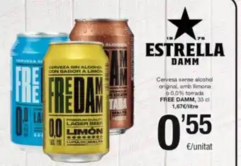SPAR Fragadis Cervesa sense alcohol original, amb llimona o 0.0% torrada free damm oferta