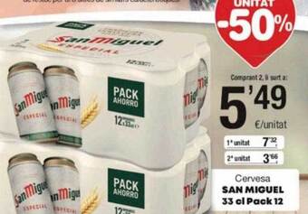 SPAR Fragadis Segona unitat -50% cervesa san miguel oferta