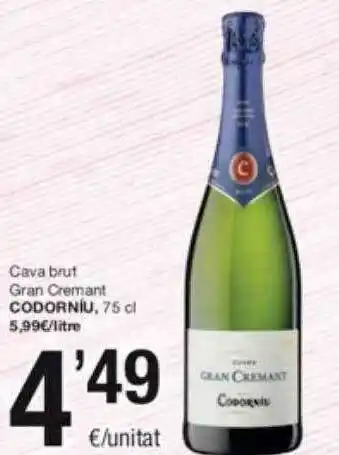 SPAR Fragadis Cava brut gran cremant codorniu oferta