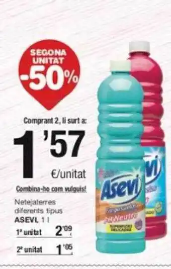 SPAR Fragadis Segona unitat -50% netejaterres difetents tipus asevi oferta