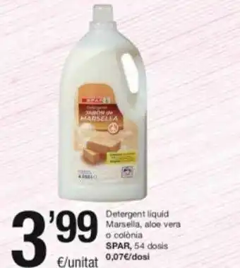 SPAR Fragadis Detergent liquid marsella, aloe vera o colònia spar oferta