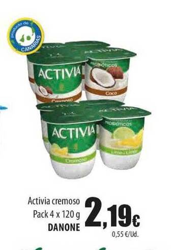 SPAR Lanzarote Activia cremoso pack 4 danone oferta