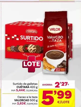 Supermercados Dani Surtido de galletas cuétara cacao a la taza valorcao oferta