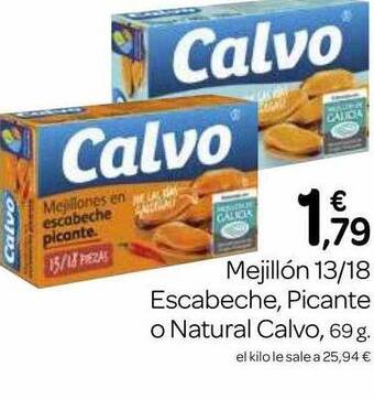 Supermercados El Jamón Mejillón 13 18 escabeche, picante o natural calvo oferta