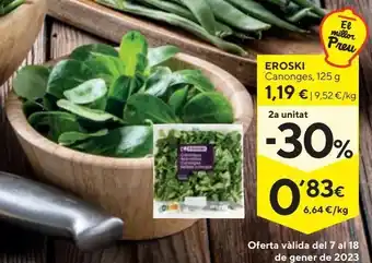 Caprabo Canónigos eroski oferta