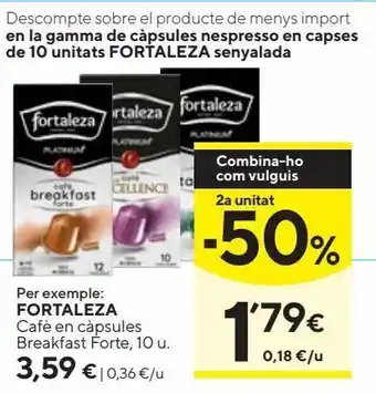 Caprabo Cápsulas de café fortaleza oferta