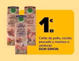 Supeco Caldo de pollo, cocido, pescado y marisco o verduras don simon oferta