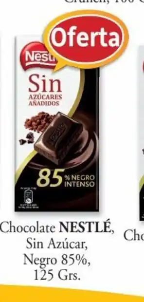 Cash Barea Chocolate Nestle Sin Azucar Negro 85% 125 grs oferta