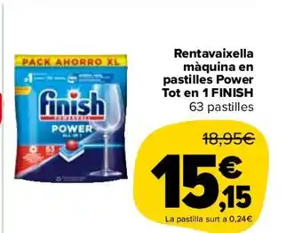 Carrefour Rentavaixella máquina en pastilles Power Tot en 1 Finish oferta