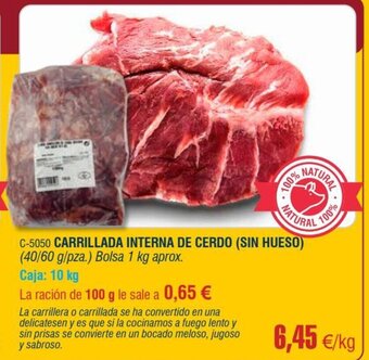 Abordo Carrillada interna de cerdo oferta