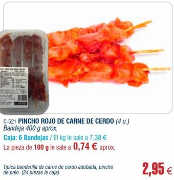 Abordo Pincho Rojo De Carne De Cerdo oferta