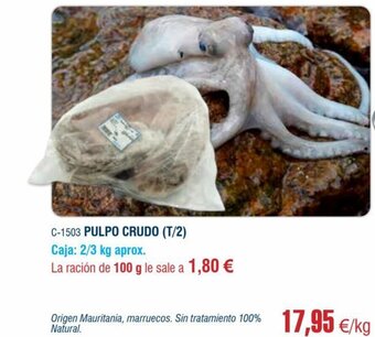 Abordo Pulpo Crudo (T/2) oferta