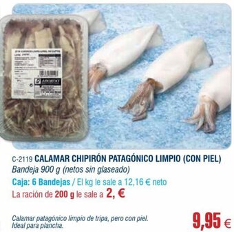 Abordo Calamar Chipirón Patagónico Limpio (Con Piel) oferta