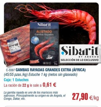 Abordo Gambas Rayadas Grandes Extra (África) oferta