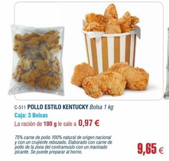 Abordo Pollo Estilo Kentucky oferta
