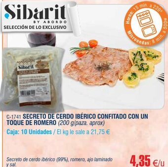 Abordo Secreto De Cerdo Ibérico Confitado Con Un Toque De Romero oferta