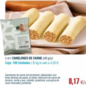 Abordo Canelones De Carne oferta