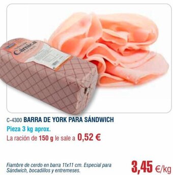 Abordo Barra De York Para Sàndwich oferta