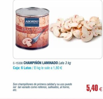 Abordo Champiñon Laminado oferta