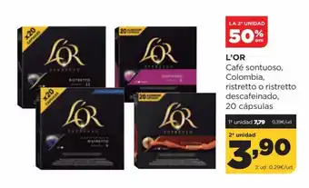Alimerka L'Or Café sontouso Colombia Ristretto o Ristretto Descafeinado 20 Capsulas oferta