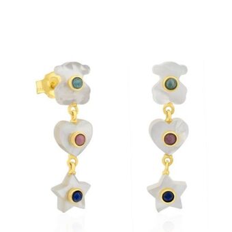 Tous Pendientes de oro y nácar con amazonita, rodocrosita y lapislazuli super power oferta
