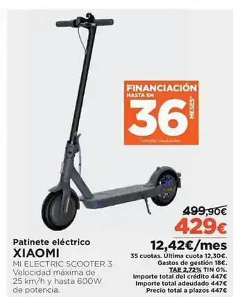 El Corte Inglés Patinete eléctrico xiaomi mi electric scooter 3 oferta