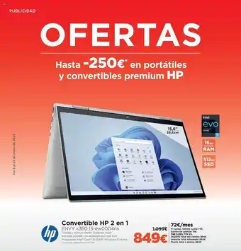 El Corte Inglés Convertible hp 2 en 1 envy x360 15-ew0004ns oferta