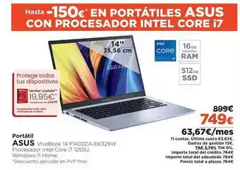 El Corte Inglés Portátil asus vivobook 14 f1402za-ek329w oferta