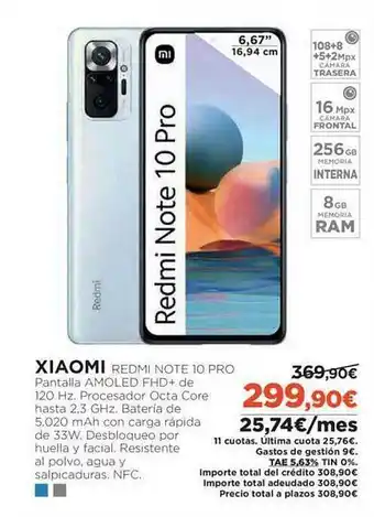 El Corte Inglés Xiaomi redmi note 10 pro oferta
