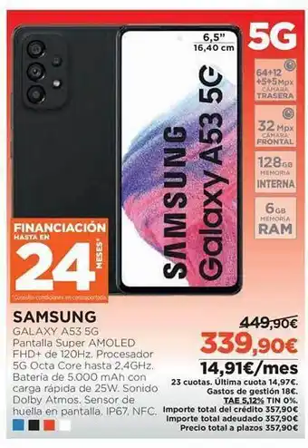 El Corte Inglés Samsung galaxy a53 5g oferta