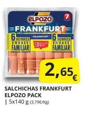 Supermercados MAS Salchichas frankfurt elpozo pack oferta
