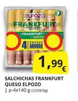 Supermercados MAS Salchichas frankfurt queso elpozo oferta