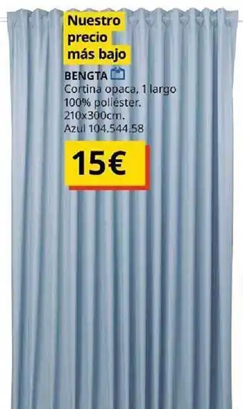 IKEA Bengta cortina opaca 1 largo oferta