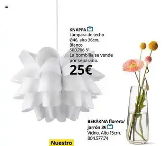 IKEA Knappa lámpara de techo ø46 alto 36cm oferta