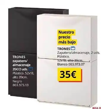Trones zapatero almacenaje 2 plastico