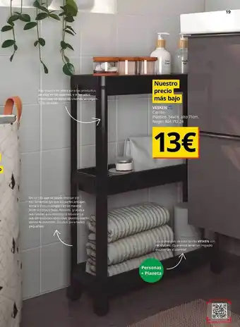 IKEA Vesken carrito plastico 54x18 alto 71cm oferta